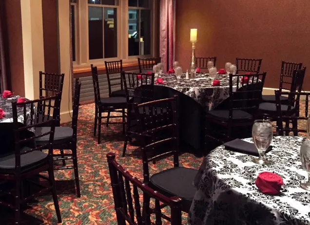 black and white table settings